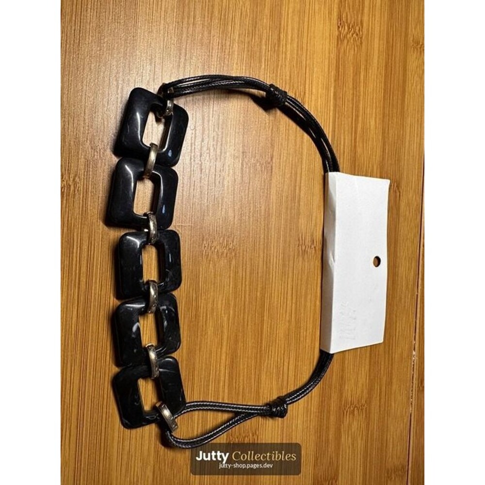 black chain link stretch bracelet chunky boho statement nwt
